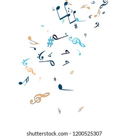 Musical Signs. Modern Background with Notes. Vector Element for Musical Poster, Banner, Advertising, Card. Minimalistic Simple Background.
