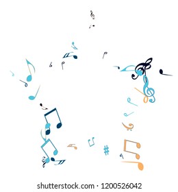 Musical Signs. Modern Background with Notes. Vector Element for Musical Poster, Banner, Advertising, Card. Minimalistic Simple Background.
