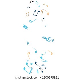 Musical Signs. Modern Background with Notes. Vector Element for Musical Poster, Banner, Advertising, Card. Minimalistic Simple Background.
