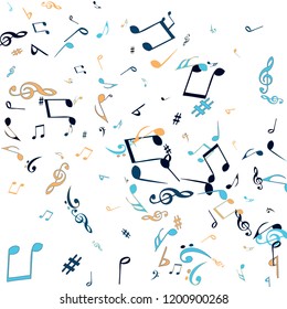 Musical Signs. Modern Background with Notes. Vector Element for Musical Poster, Banner, Advertising, Card. Minimalistic Simple Background.
