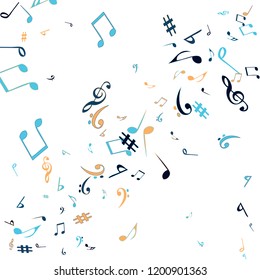 Musical Signs. Modern Background with Notes. Vector Element for Musical Poster, Banner, Advertising, Card. Minimalistic Simple Background.
