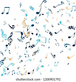 Musical Signs. Modern Background with Notes. Vector Element for Musical Poster, Banner, Advertising, Card. Minimalistic Simple Background.
