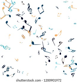 Musical Signs. Modern Background with Notes. Vector Element for Musical Poster, Banner, Advertising, Card. Minimalistic Simple Background.
