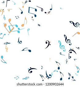Musical Signs. Modern Background with Notes. Vector Element for Musical Poster, Banner, Advertising, Card. Minimalistic Simple Background.
