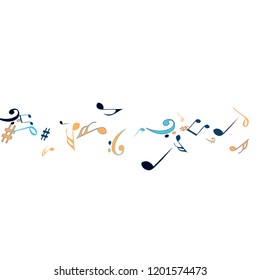 Musical Signs. Modern Background with Notes. Vector Element for Musical Poster, Banner, Advertising, Card. Minimalistic Simple Background.
