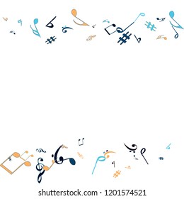Musical Signs. Modern Background with Notes. Vector Element for Musical Poster, Banner, Advertising, Card. Minimalistic Simple Background.
