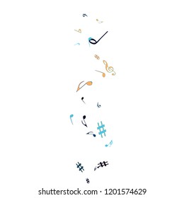 Musical Signs. Modern Background with Notes. Vector Element for Musical Poster, Banner, Advertising, Card. Minimalistic Simple Background.
