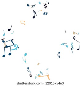 Musical Signs. Modern Background with Notes. Vector Element for Musical Poster, Banner, Advertising, Card. Minimalistic Simple Background.
