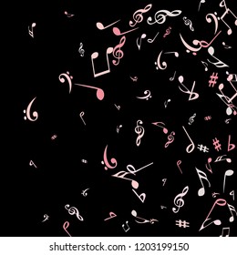 Musical Signs. Modern Background with Notes. Vector Element for Musical Poster, Banner, Advertising, Card. Minimalistic Simple Background.
