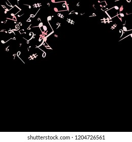 Musical Signs. Modern Background with Notes. Vector Element for Musical Poster, Banner, Advertising, Card. Minimalistic Simple Background.

