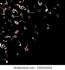 Musical Signs. Modern Background with Notes. Vector Element for Musical Poster, Banner, Advertising, Card. Minimalistic Simple Background.
