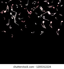 Musical Signs. Modern Background with Notes. Vector Element for Musical Poster, Banner, Advertising, Card. Minimalistic Simple Background.
