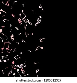 Musical Signs. Modern Background with Notes. Vector Element for Musical Poster, Banner, Advertising, Card. Minimalistic Simple Background.
