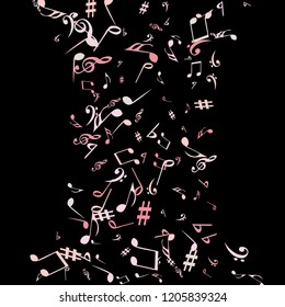 Musical Signs. Modern Background with Notes. Vector Element for Musical Poster, Banner, Advertising, Card. Minimalistic Simple Background.
