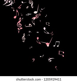 Musical Signs. Modern Background with Notes. Vector Element for Musical Poster, Banner, Advertising, Card. Minimalistic Simple Background.
