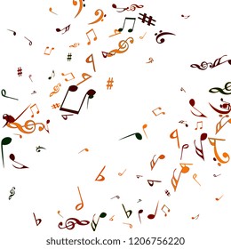 Musical Signs. Modern Background with Notes. Vector Element for Musical Poster, Banner, Advertising, Card. Minimalistic Simple Background.
