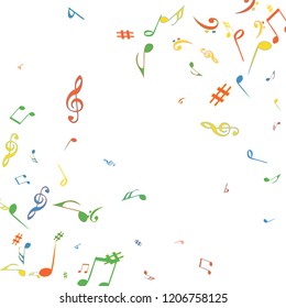 Musical Signs. Modern Background with Notes. Vector Element for Musical Poster, Banner, Advertising, Card. Minimalistic Simple Background.
