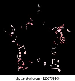 Musical Signs. Modern Background with Notes. Vector Element for Musical Poster, Banner, Advertising, Card. Minimalistic Simple Background.
