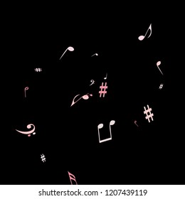 Musical Signs. Modern Background with Notes. Vector Element for Musical Poster, Banner, Advertising, Card. Minimalistic Simple Background.

