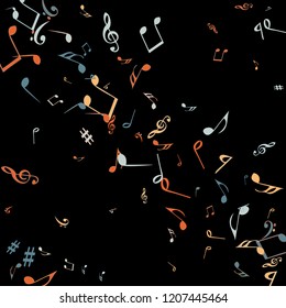 Musical Signs. Modern Background with Notes. Vector Element for Musical Poster, Banner, Advertising, Card. Minimalistic Simple Background.
