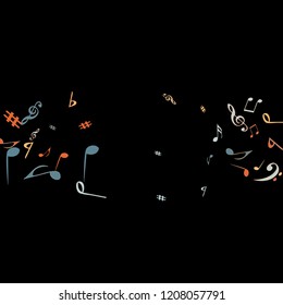 Musical Signs. Modern Background with Notes. Vector Element for Musical Poster, Banner, Advertising, Card. Minimalistic Simple Background.
