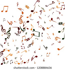 Musical Signs. Modern Background with Notes. Vector Element for Musical Poster, Banner, Advertising, Card. Minimalistic Simple Background.
