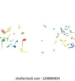 Musical Signs. Modern Background with Notes. Vector Element for Musical Poster, Banner, Advertising, Card. Minimalistic Simple Background.
