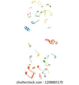 Musical Signs. Modern Background with Notes. Vector Element for Musical Poster, Banner, Advertising, Card. Minimalistic Simple Background.
