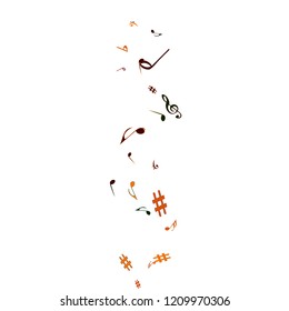 Musical Signs. Modern Background with Notes. Vector Element for Musical Poster, Banner, Advertising, Card. Minimalistic Simple Background.

