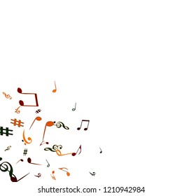 Musical Signs. Modern Background with Notes. Vector Element for Musical Poster, Banner, Advertising, Card. Minimalistic Simple Background.
