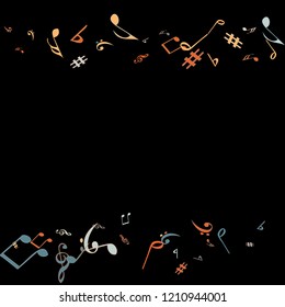 Musical Signs. Modern Background with Notes. Vector Element for Musical Poster, Banner, Advertising, Card. Minimalistic Simple Background.

