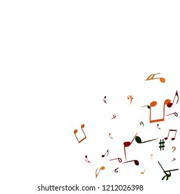 Musical Signs. Modern Background with Notes. Vector Element for Musical Poster, Banner, Advertising, Card. Minimalistic Simple Background.
