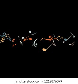 Musical Signs. Modern Background with Notes. Vector Element for Musical Poster, Banner, Advertising, Card. Minimalistic Simple Background.
