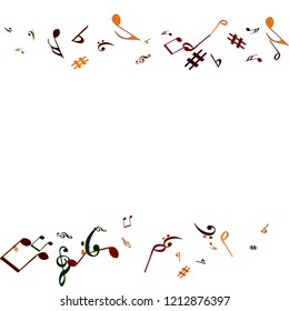 Musical Signs. Modern Background with Notes. Vector Element for Musical Poster, Banner, Advertising, Card. Minimalistic Simple Background.
