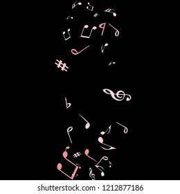Musical Signs. Modern Background with Notes. Vector Element for Musical Poster, Banner, Advertising, Card. Minimalistic Simple Background.
