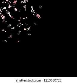 Musical Signs. Modern Background with Notes. Vector Element for Musical Poster, Banner, Advertising, Card. Minimalistic Simple Background.
