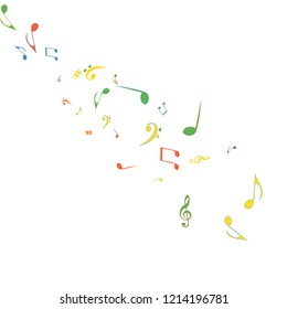 Musical Signs. Modern Background with Notes. Vector Element for Musical Poster, Banner, Advertising, Card. Minimalistic Simple Background.
