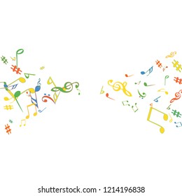 Musical Signs. Modern Background with Notes. Vector Element for Musical Poster, Banner, Advertising, Card. Minimalistic Simple Background.
