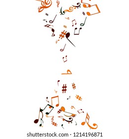 Musical Signs. Modern Background with Notes. Vector Element for Musical Poster, Banner, Advertising, Card. Minimalistic Simple Background.

