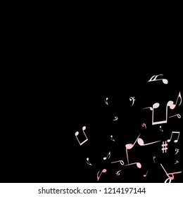 Musical Signs. Modern Background with Notes. Vector Element for Musical Poster, Banner, Advertising, Card. Minimalistic Simple Background.

