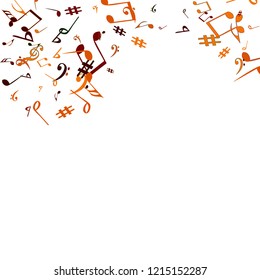Musical Signs. Modern Background with Notes. Vector Element for Musical Poster, Banner, Advertising, Card. Minimalistic Simple Background.
