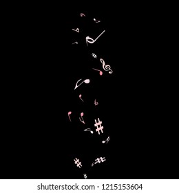 Musical Signs. Modern Background with Notes. Vector Element for Musical Poster, Banner, Advertising, Card. Minimalistic Simple Background.
