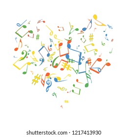 Musical Signs. Modern Background with Notes. Vector Element for Musical Poster, Banner, Advertising, Card. Minimalistic Simple Background.
