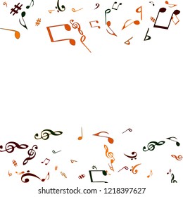Musical Signs. Modern Background with Notes. Vector Element for Musical Poster, Banner, Advertising, Card. Minimalistic Simple Background.
