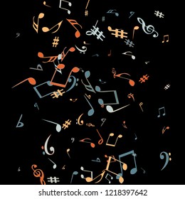 Musical Signs. Modern Background with Notes. Vector Element for Musical Poster, Banner, Advertising, Card. Minimalistic Simple Background.
