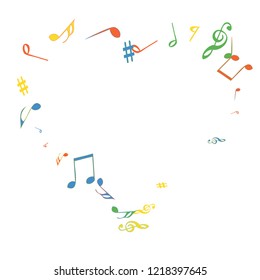 Musical Signs. Modern Background with Notes. Vector Element for Musical Poster, Banner, Advertising, Card. Minimalistic Simple Background.
