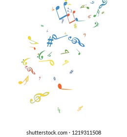 Musical Signs. Modern Background with Notes. Vector Element for Musical Poster, Banner, Advertising, Card. Minimalistic Simple Background.
