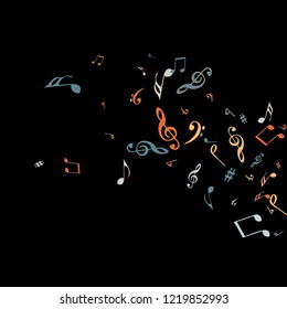 Musical Signs. Modern Background with Notes. Vector Element for Musical Poster, Banner, Advertising, Card. Minimalistic Simple Background.
