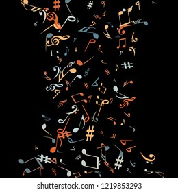 Musical Signs. Modern Background with Notes. Vector Element for Musical Poster, Banner, Advertising, Card. Minimalistic Simple Background.
