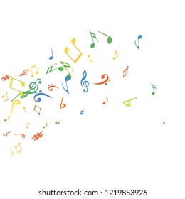 Musical Signs. Modern Background with Notes. Vector Element for Musical Poster, Banner, Advertising, Card. Minimalistic Simple Background.
